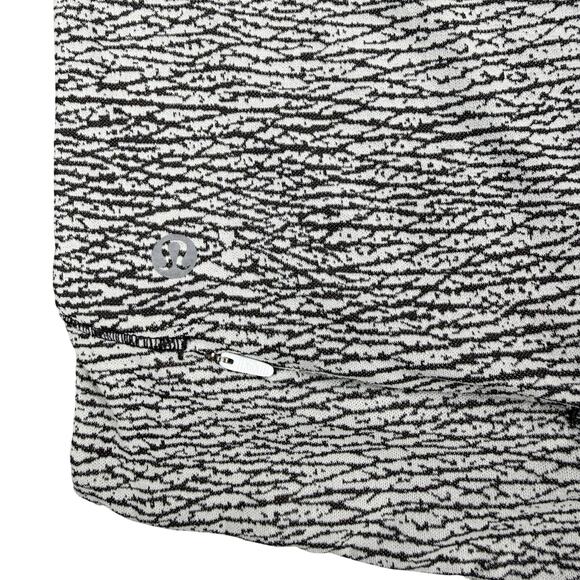 LULULEMON Squad Goals Hoodie Size 4 Sheer Luon Pebble Jacquard V1 White Black - Picture 7 of 8